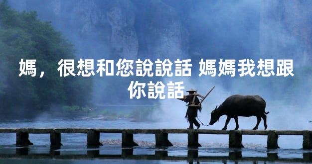 媽，很想和您說說話 媽媽我想跟你說話